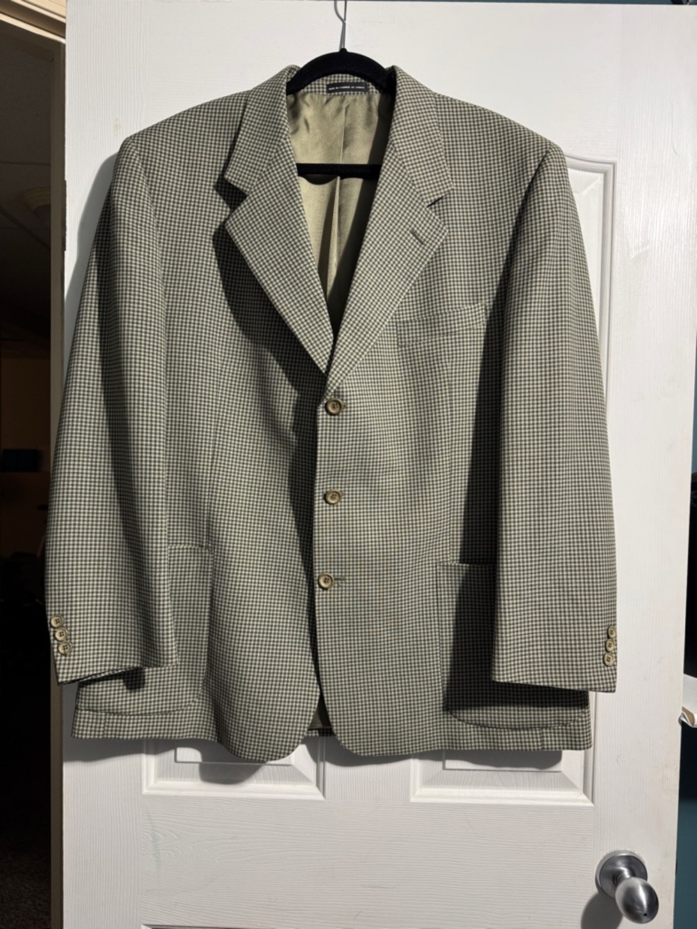 Oscar de la Renta Men’s Suit Blazer Wool Blend 46R Canadian Made Formal Business